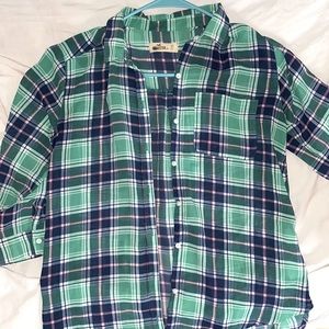 women’s plaid flannel print top